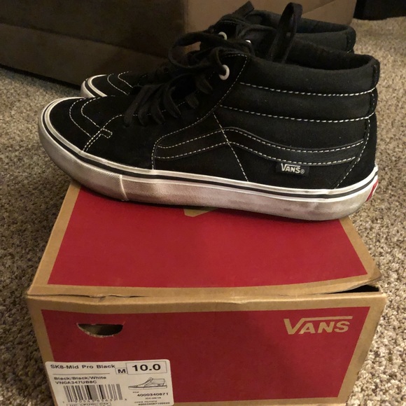 vans sk8 mid pro black white